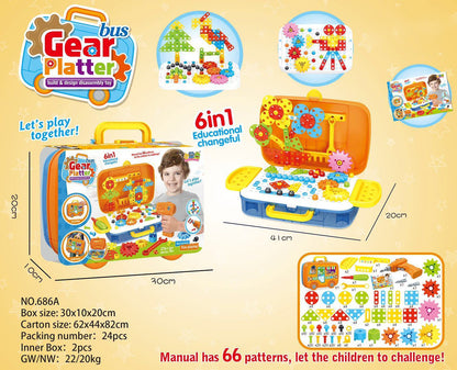 Children's educational diy toy electric drill tool