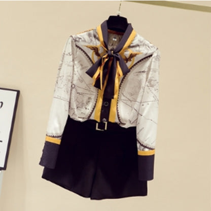 New Fashion Style Long-sleeved Chiffon Shirt With Bow