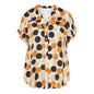 Polka Dot Digital Print Plus Size Loose Casual Button Cardigan