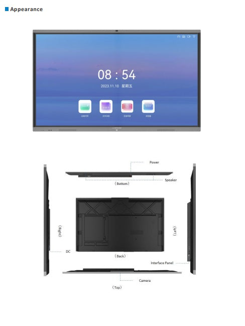 LUMEVAX 4KHD Touch Screen All-in-One Interactive Whiteboard Optimal Performance 65~75~86~98-Inch Flat Panel for Interactive
