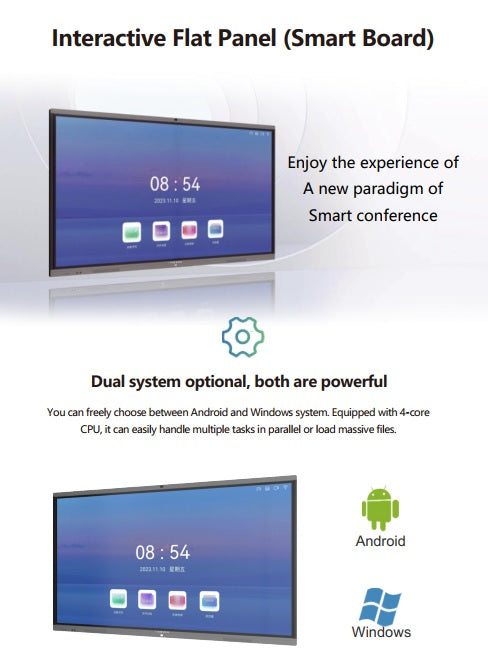 LUMEVAX 65~75~86~98-Inch 4KHD Touch Screen Flat Panel Interactive All-in-One Digital Electronic Whiteboard Optimal Performance