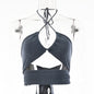 Sexy Babes Style Halter Halter Neck Strap T-shirt