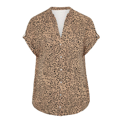 Polka Dot Digital Print Plus Size Loose Casual Button Cardigan